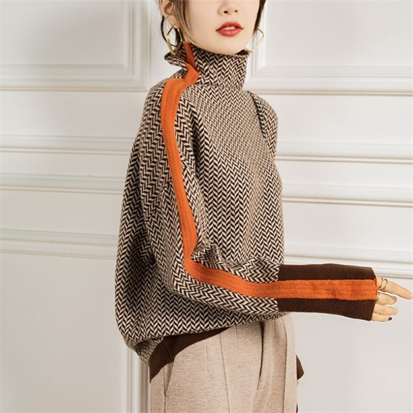 Thomasin | Women's Striped Crew Neck Knit Sweater