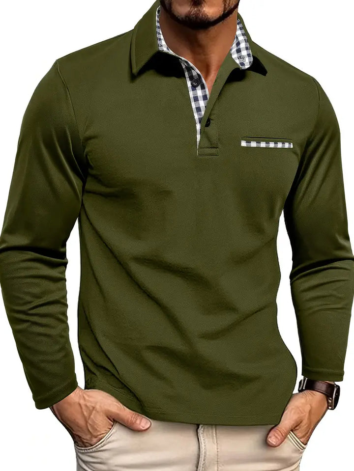 Luxury Long Sleeve Polo Shirt