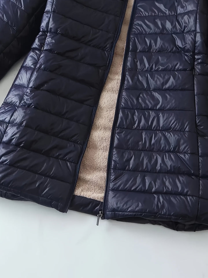 Vicky | Women's Longline Puffer Jacket with Fleece Lining and Cushioned Comfort