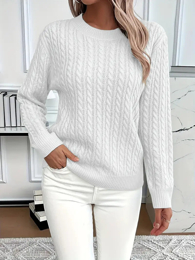 Lena | Women's Classic Cable Knit Sweater Crafted from Premium Yarn