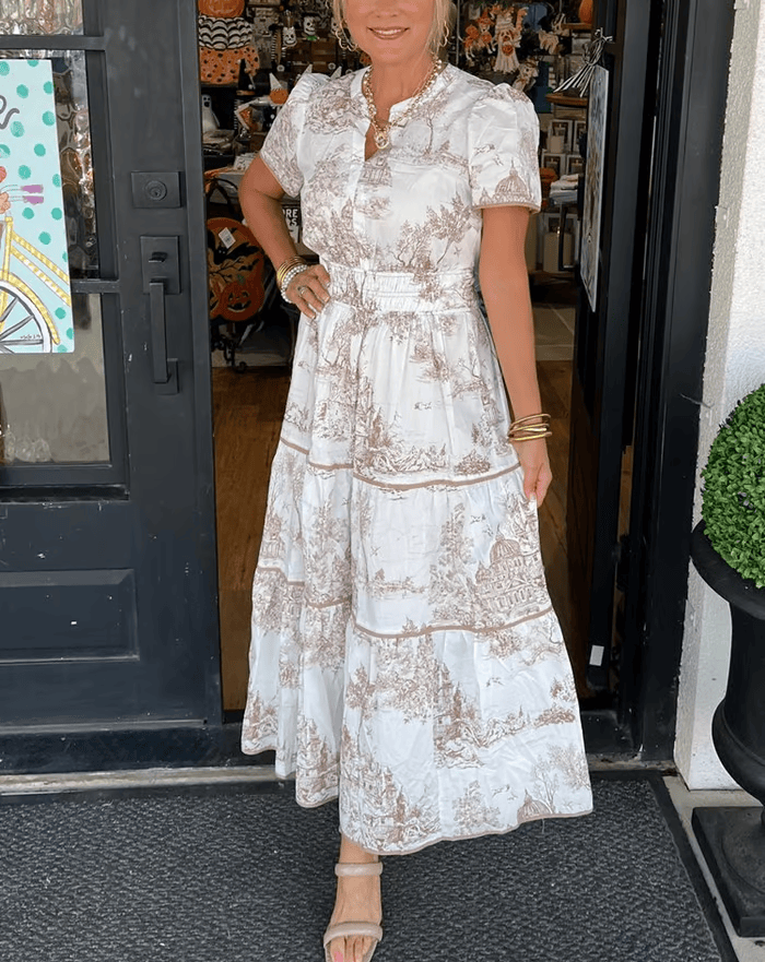 Solene - Bohemian V-Neck Floral Maxi Dress