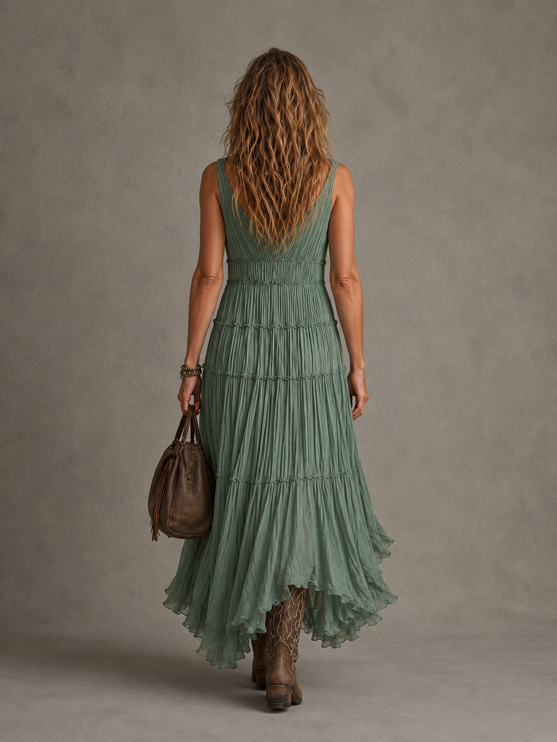 Ava | Women's Gathered V-Neck Maxi Dress