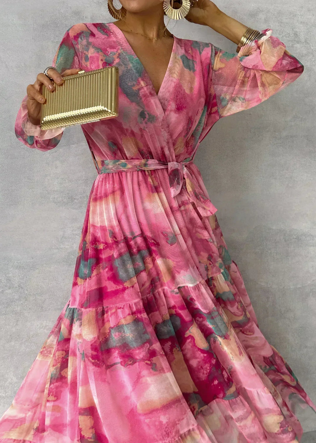 Felicity - Graceful Floral Maxi Swing Dress