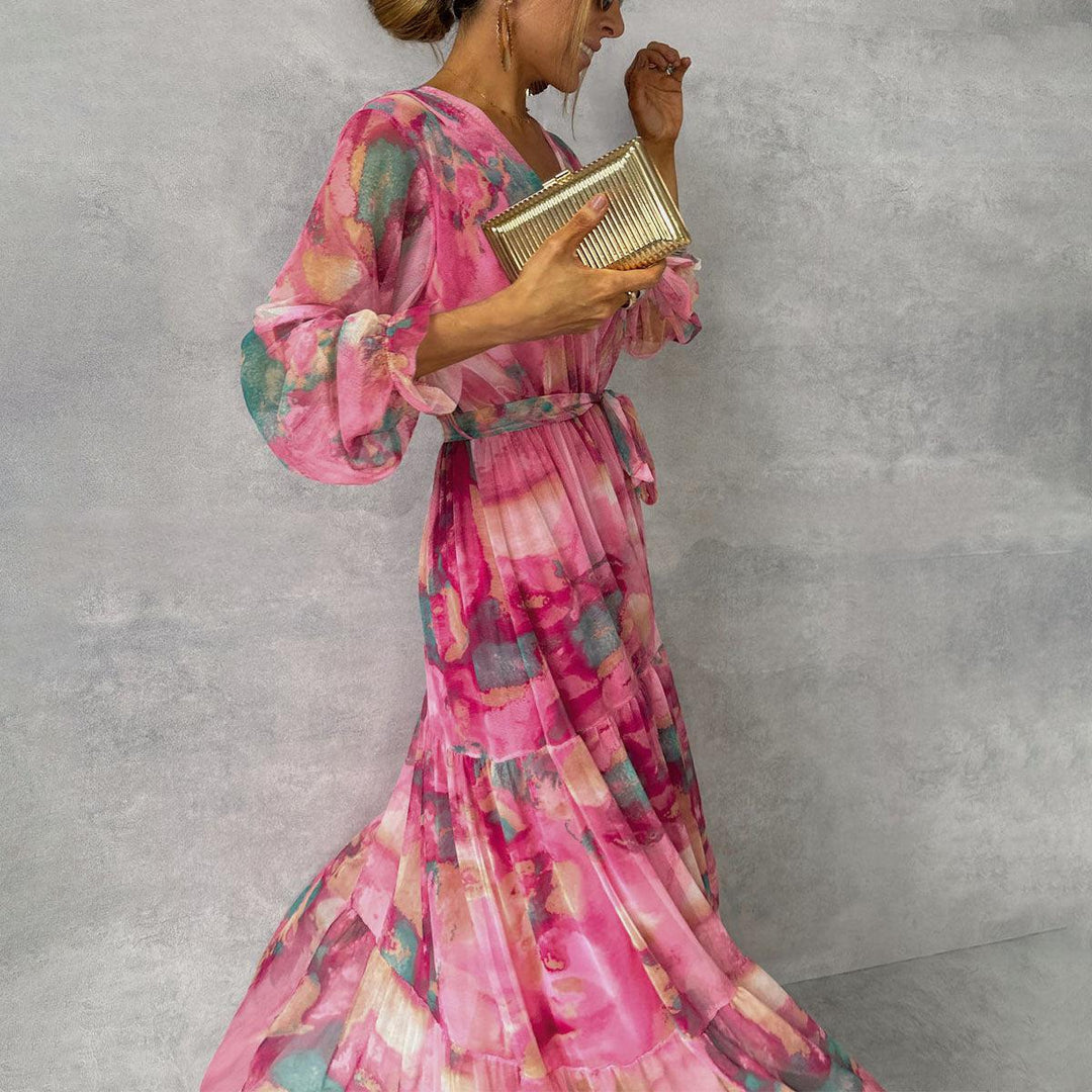 Felicity - Graceful Floral Maxi Swing Dress