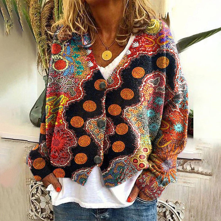 Ailish | Women's Boho-Inspired Cardigan with Colorful Pattern Blend