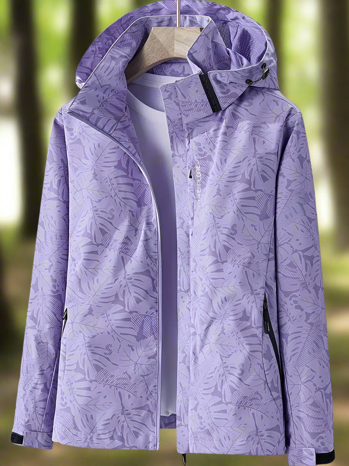 Verna Women's Waterproof Rain Jacket with Adjustable Hood and Stylish Print