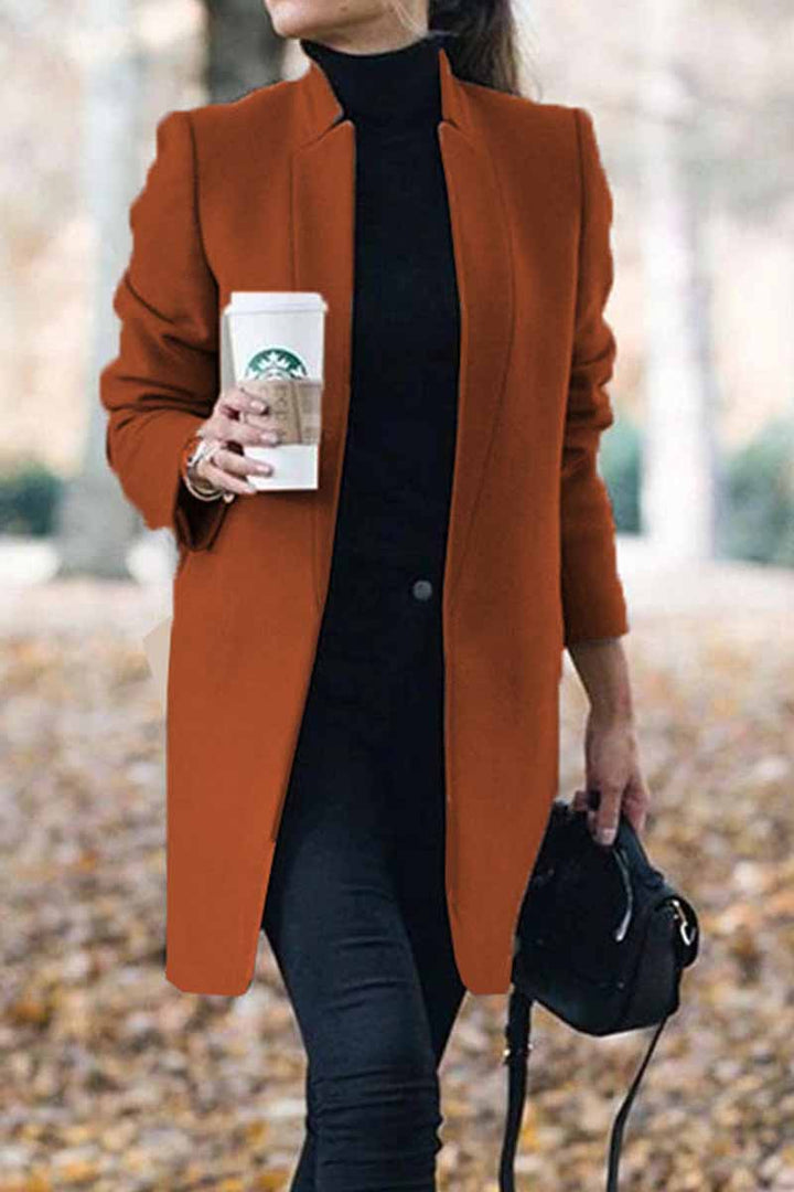 Eugenia | Women's Shawl-Style Collarless Open Front Coat