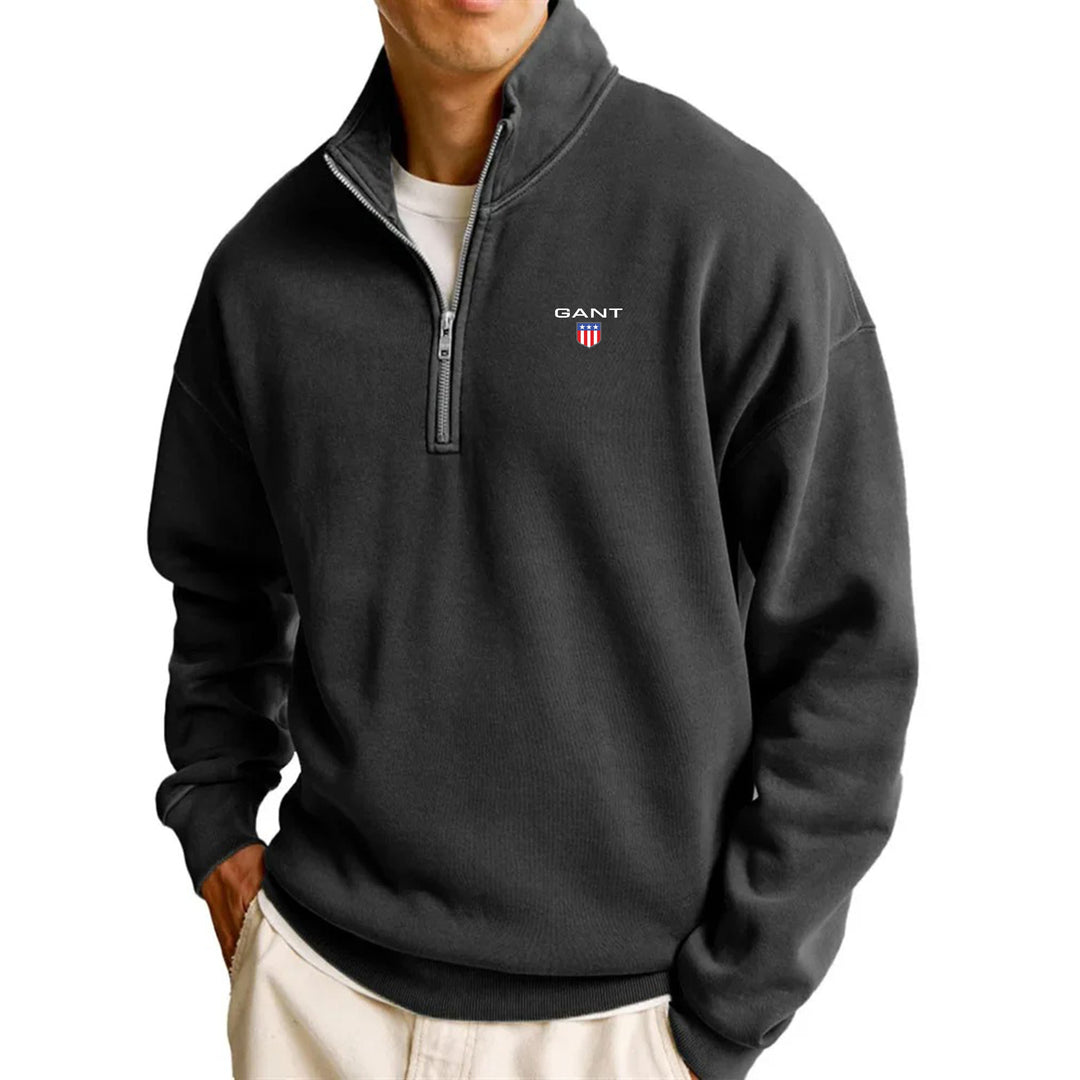 Grant | Men's Half Zip Jumper with Elegant Collar and Sleek Design