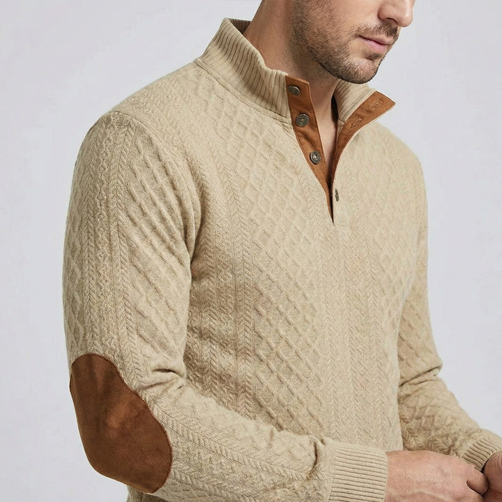 Langston | Men's Classic High Collar Pullover with Sleek Knit Design