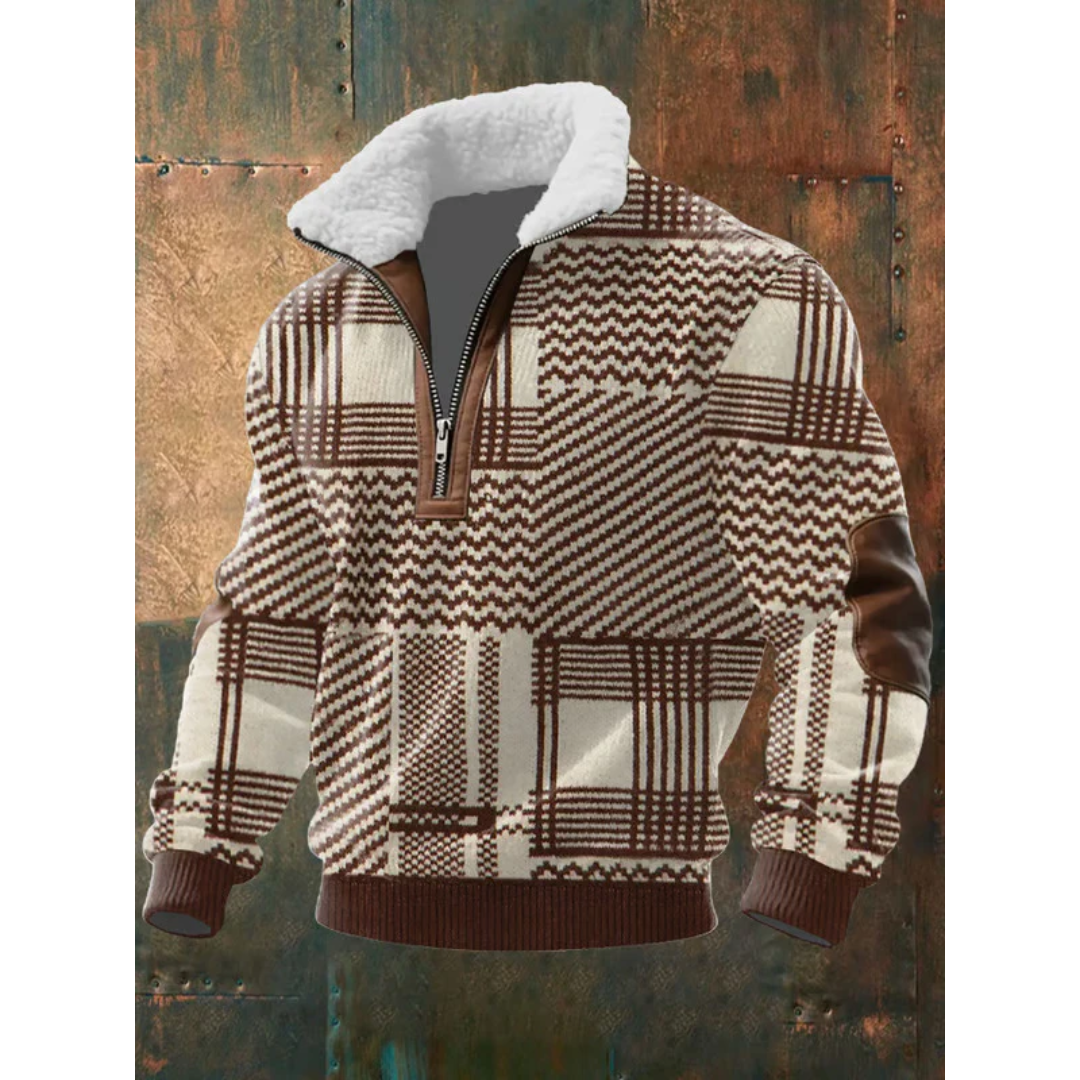 Lachlan | Men's Fleece-Lined Winter Pullover with Structured Knit
