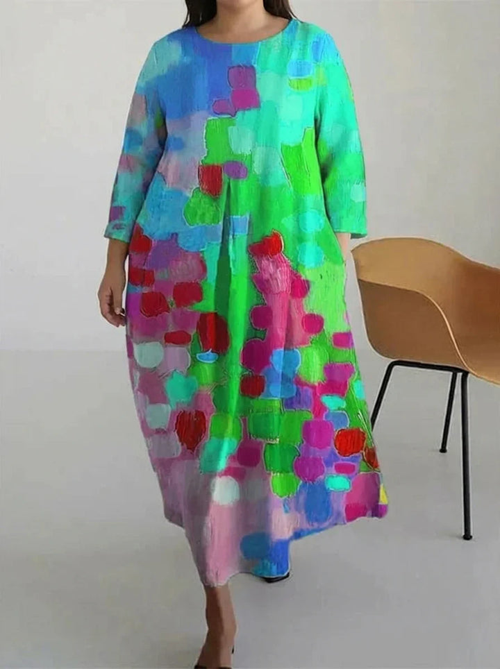 Vael | Floral Print Casual Oil Art Dress