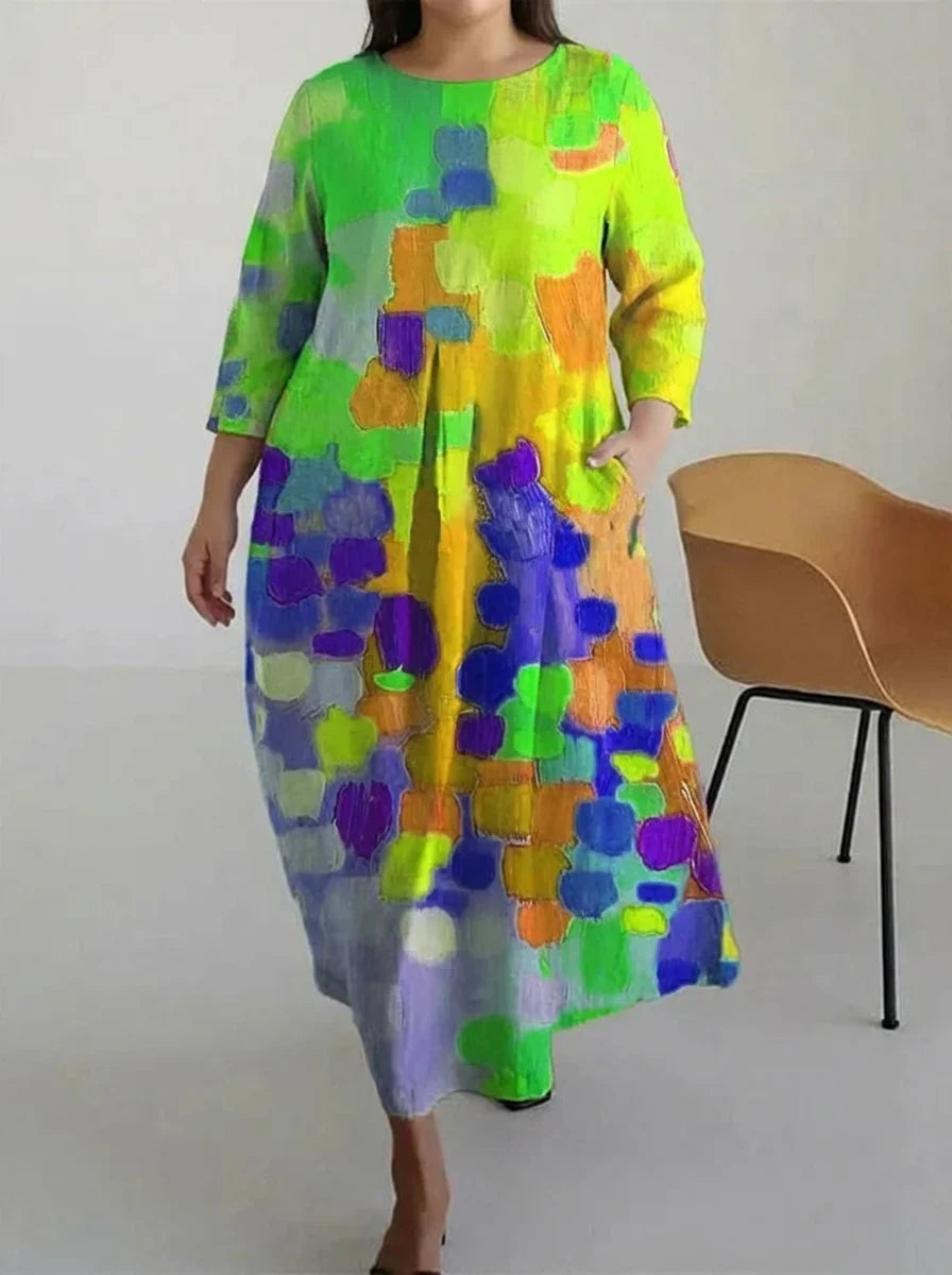 Vael | Floral Print Casual Oil Art Dress