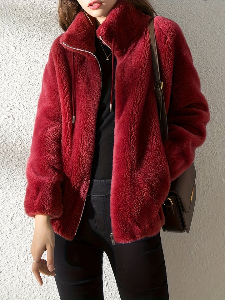 Avelora | Women's Modern Cut Cozy Zip Jacket with Luxurious Plush Texture