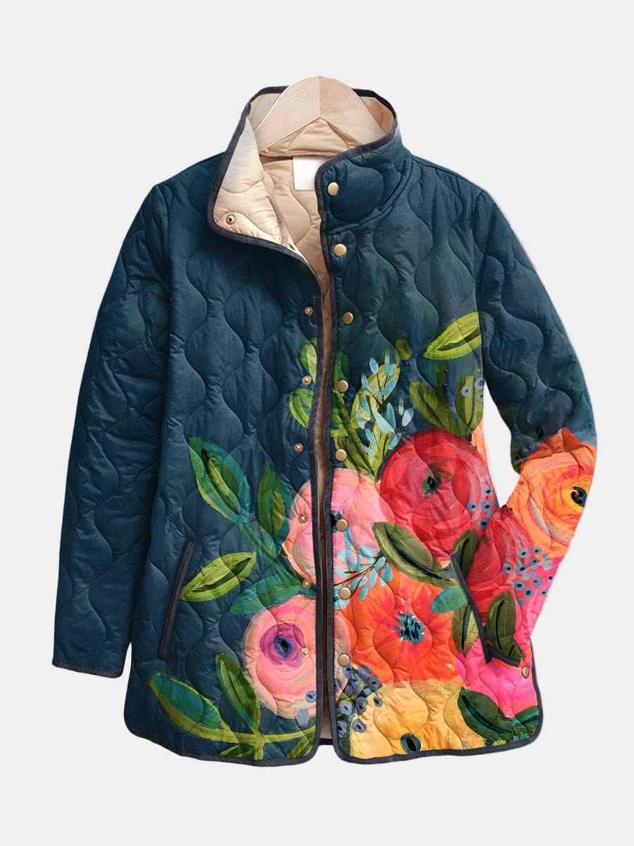 Emily | Vintage Floral Quilted Jacket