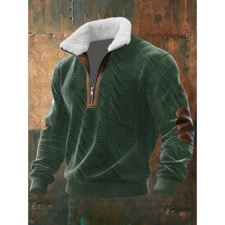 Lachlan | Men's Fleece-Lined Winter Pullover with Structured Knit