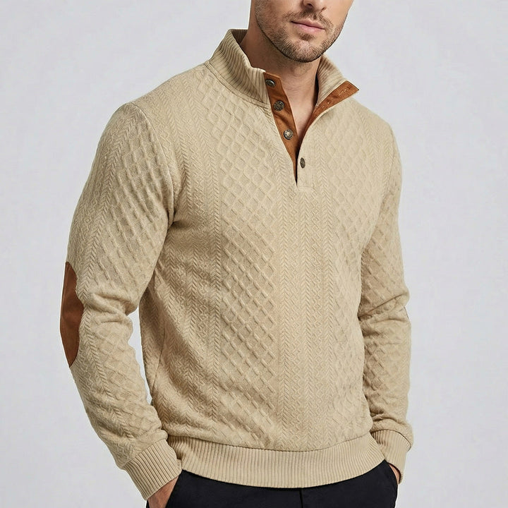 Langston | Men's Classic High Collar Pullover with Sleek Knit Design