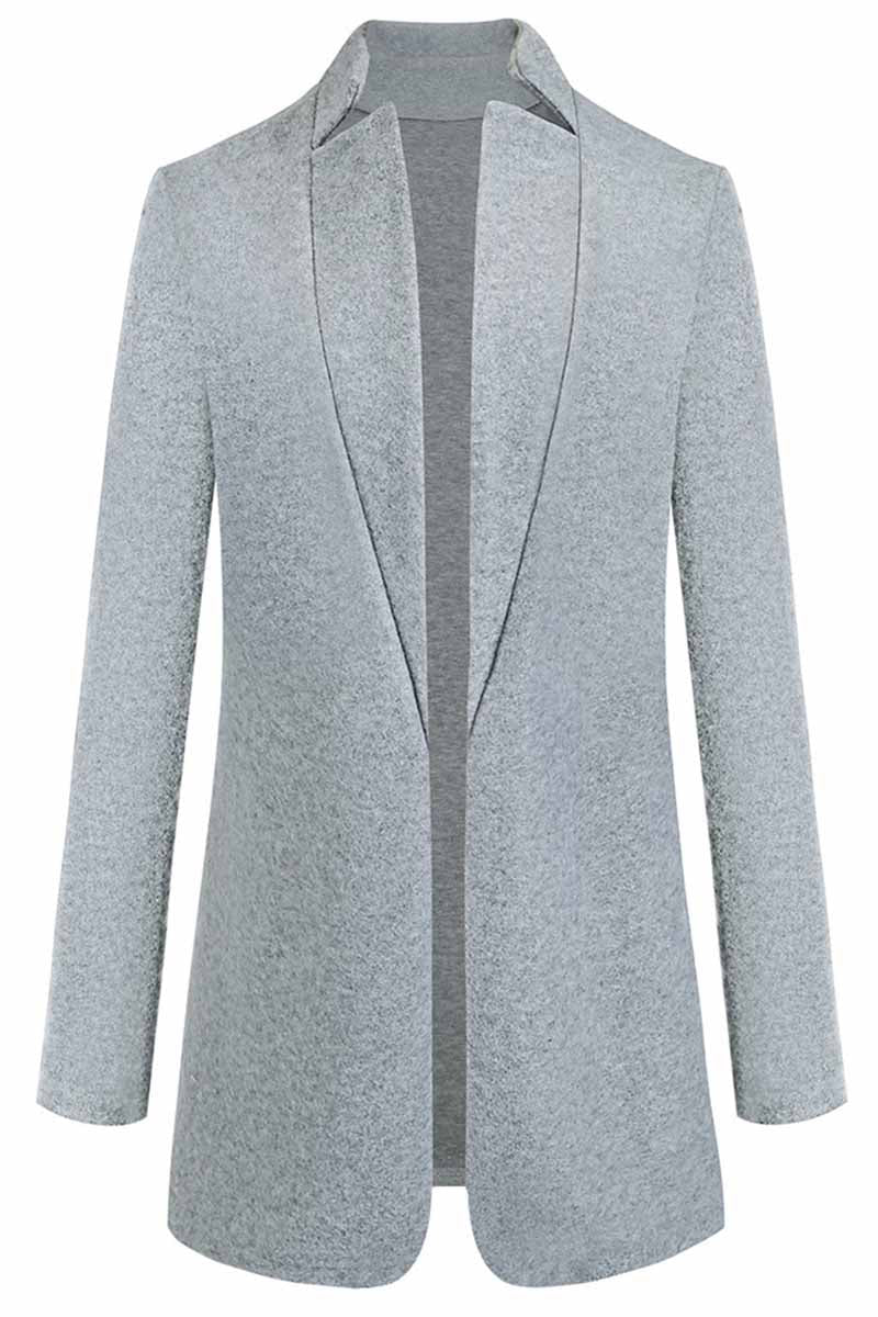 Eugenia | Women's Shawl-Style Collarless Open Front Coat