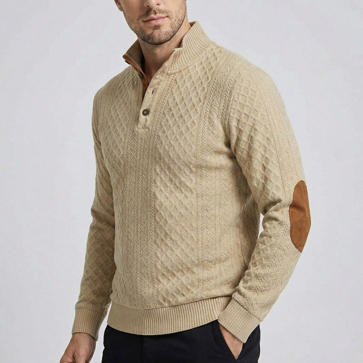 Langston | Men's Classic High Collar Pullover with Sleek Knit Design