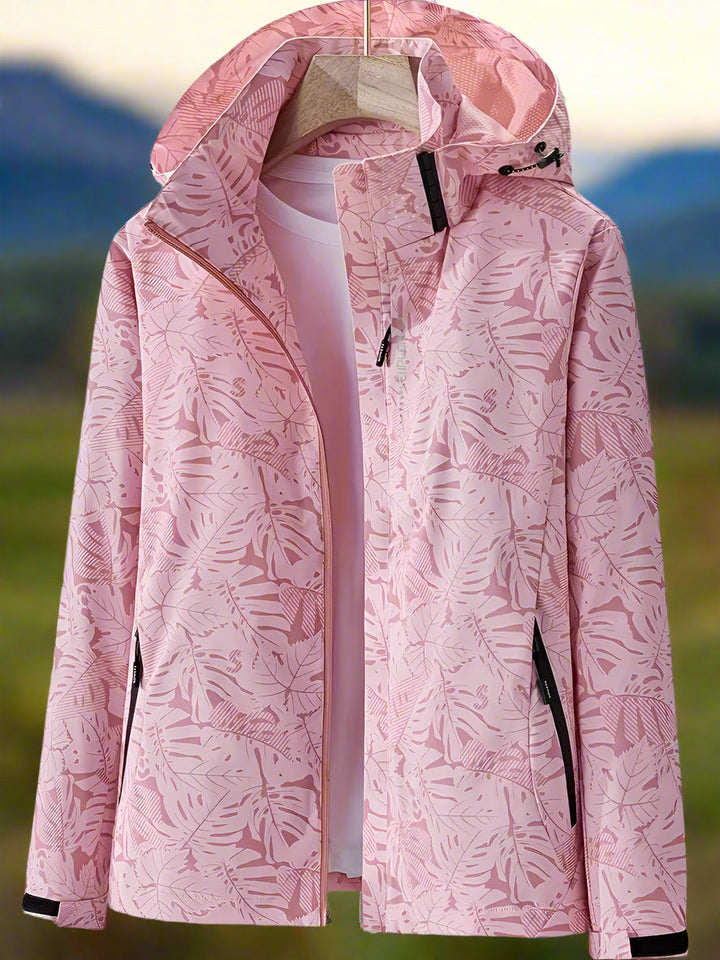 Verna Women's Waterproof Rain Jacket with Adjustable Hood and Stylish Print