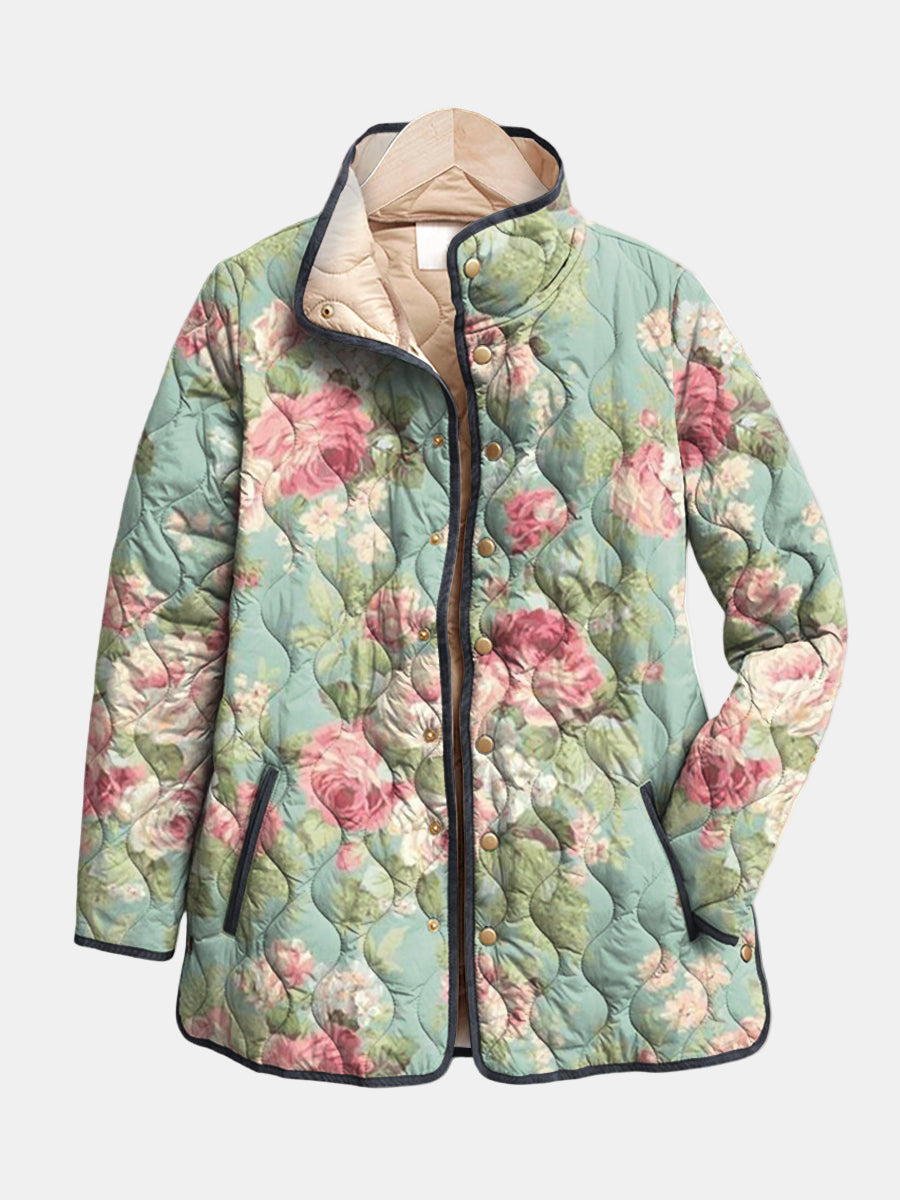 Hannah | Retro Floral Quilted Jacket