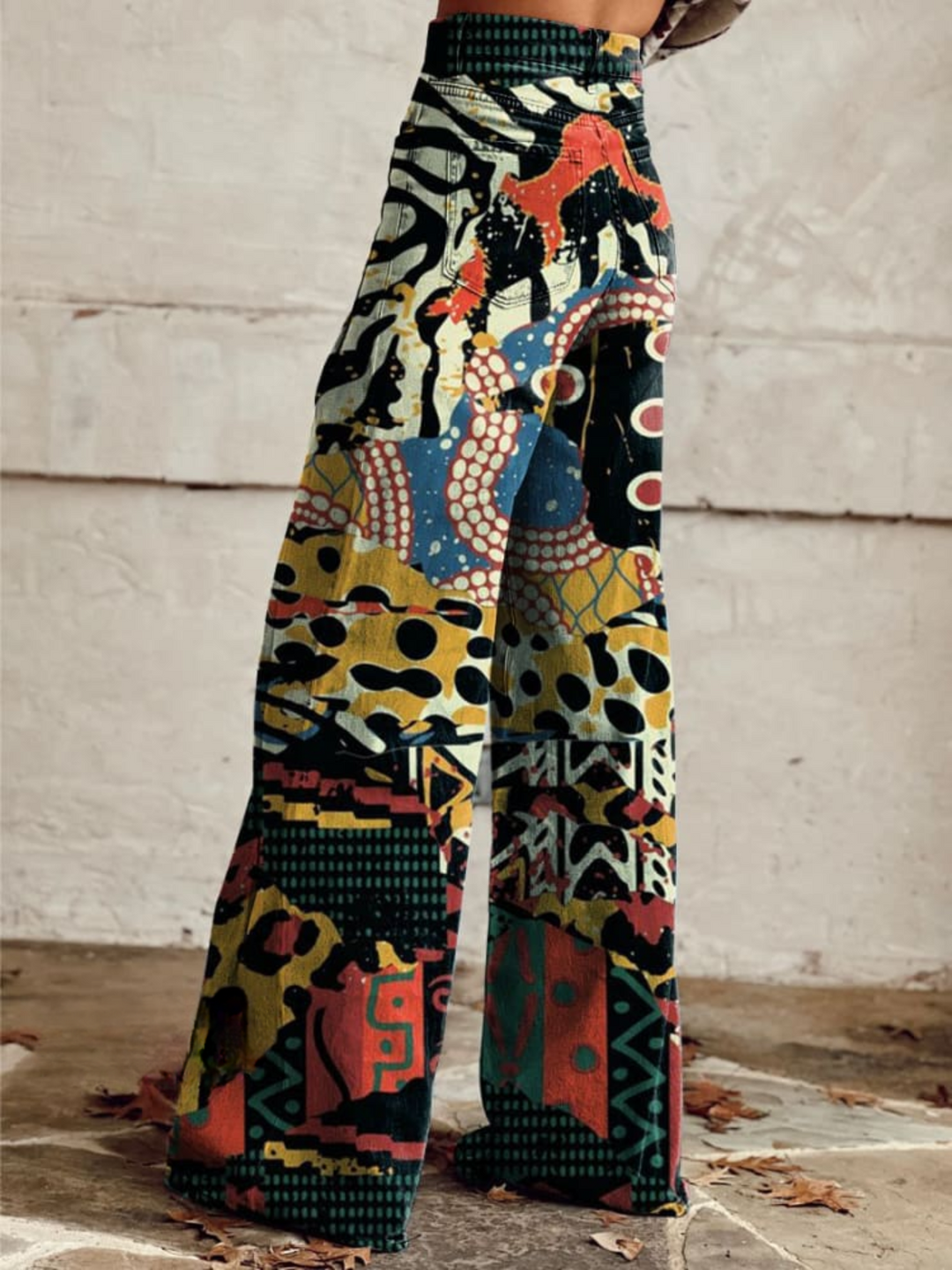 ÉLODIE™ | Chic Wide-Leg Pants Featuring a Striking Artistic Design