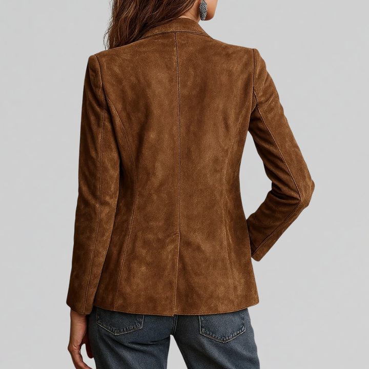 Georgiana | Women's Suede Blazer with Notch Lapel in Relaxed Fit