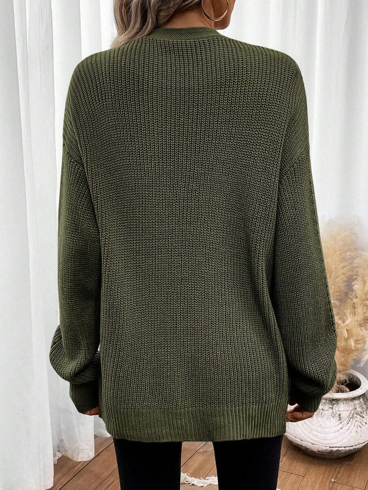 Anneliese | Women's Open Front Pointelle Knit Cardigan with Drop Shoulder