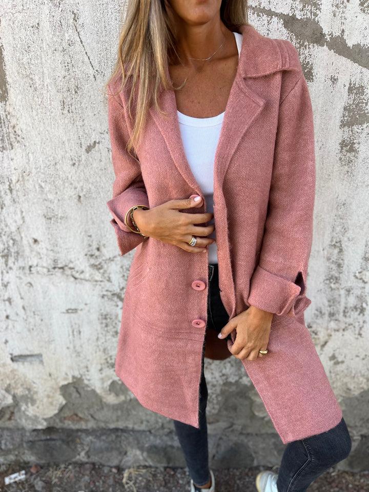 Isabella | Women's Longline Coat with Notch Lapels and Straight Cut