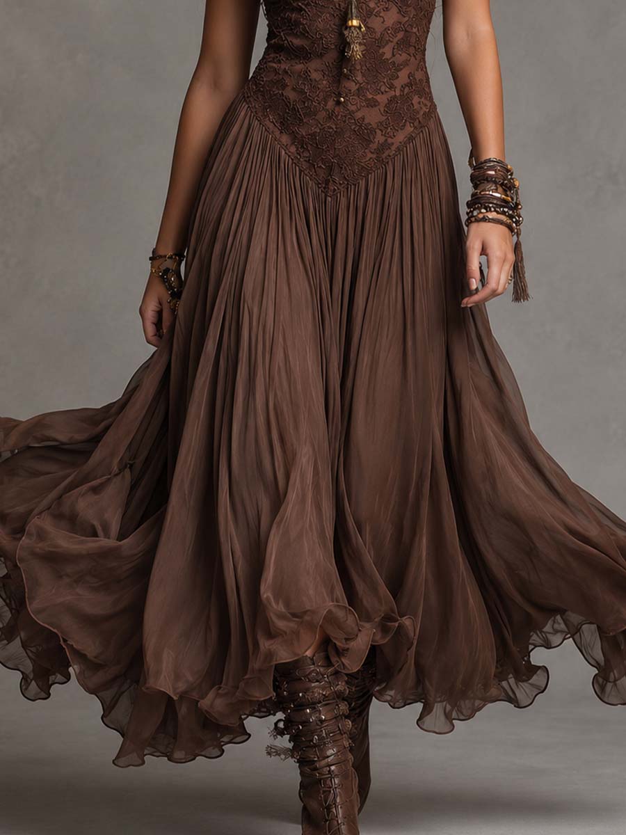 Olivia | Women's Lace Corset Maxi Dress