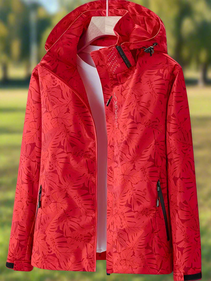 Verna Women's Waterproof Rain Jacket with Adjustable Hood and Stylish Print