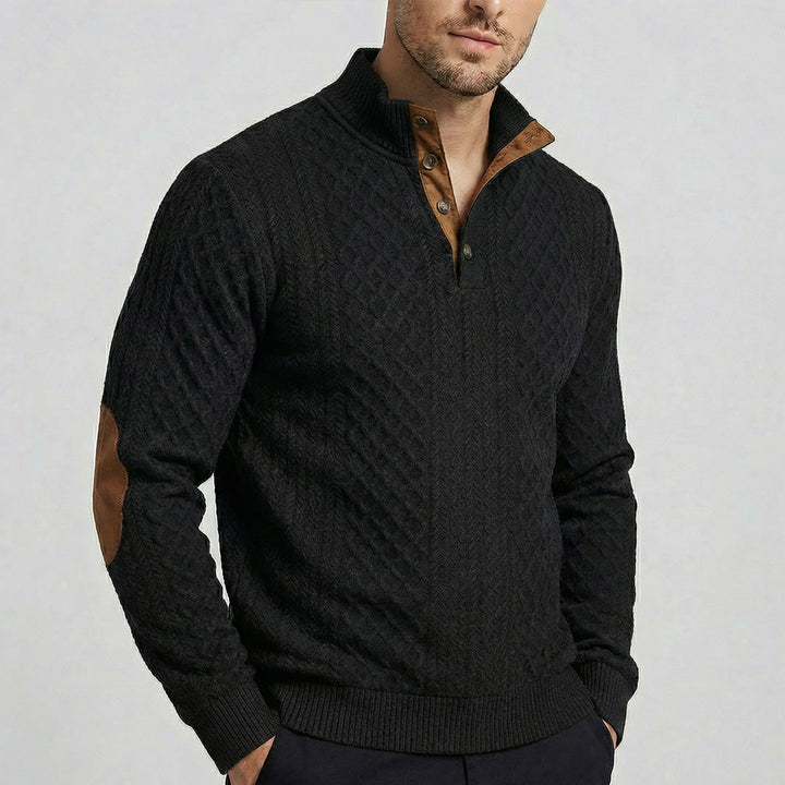 Langston | Men's Classic High Collar Pullover with Sleek Knit Design