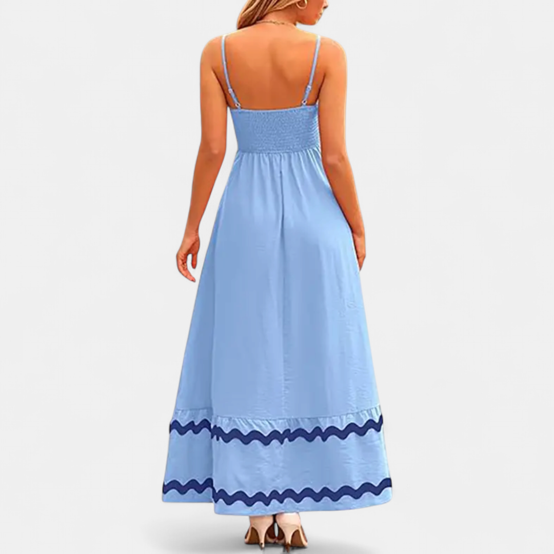 SERENA | Sleeveless Maxi Dress with Ruffled Flow