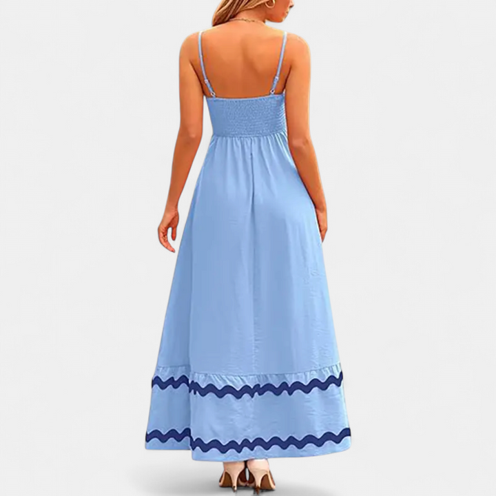 SERENA | Sleeveless Maxi Dress with Ruffled Flow