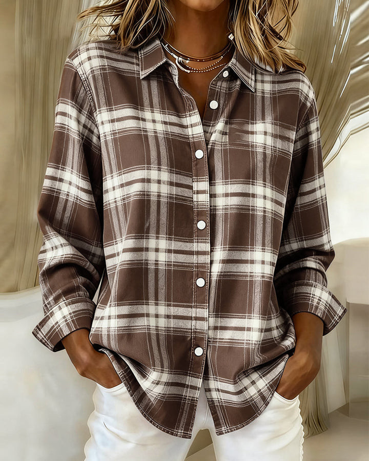 Women's Cotton Blend Checked Overshirt Jacket | Notch Lapel, Regular Fit, Buckle Detail | Stylish Smart Casual Layer for Work