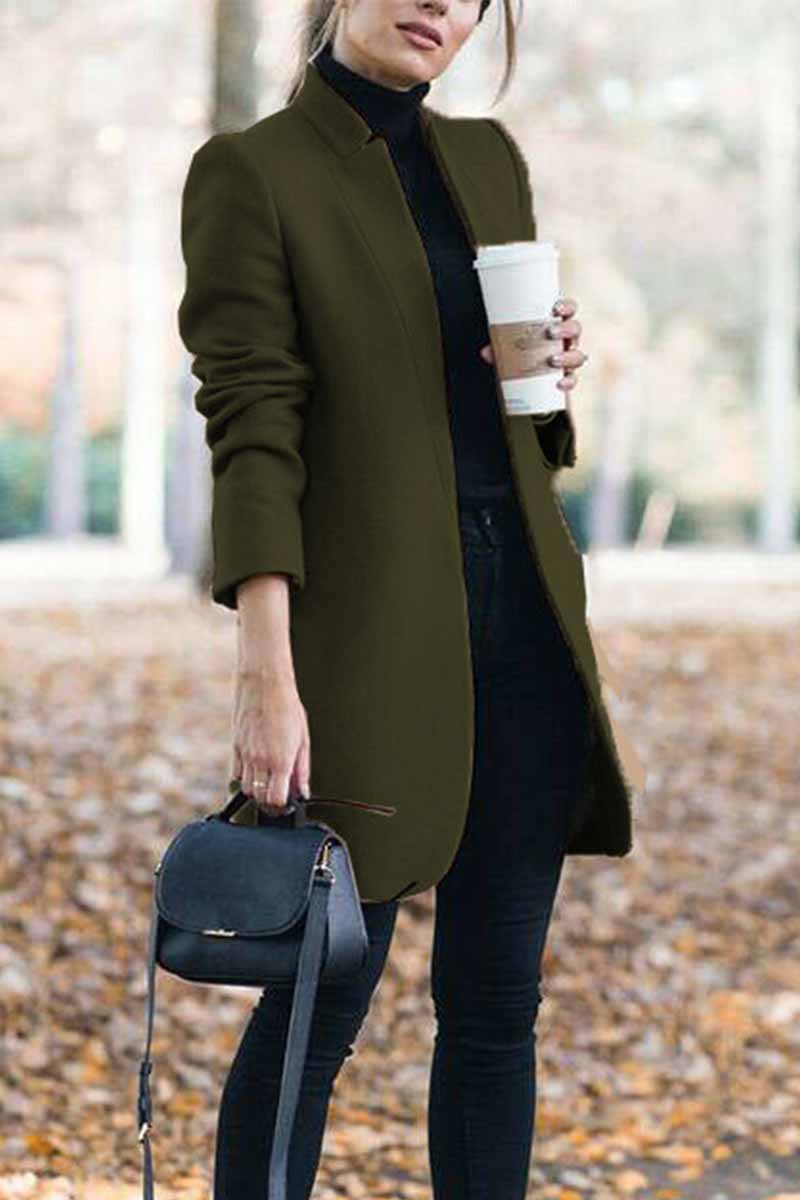 Eugenia | Women's Shawl-Style Collarless Open Front Coat