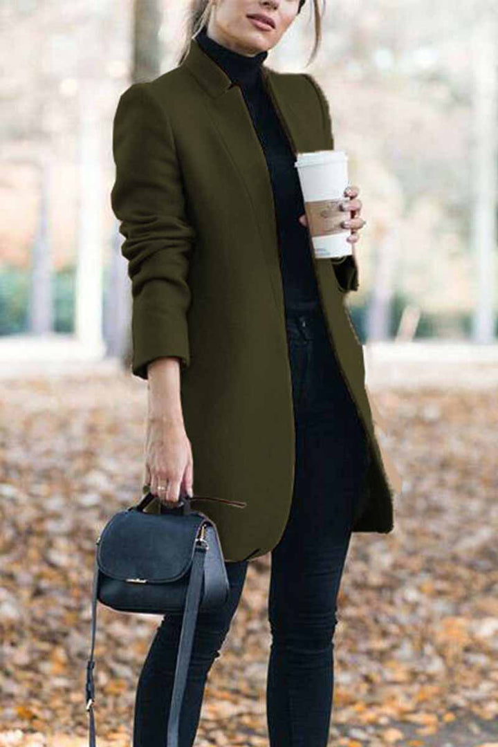 Eugenia | Women's Shawl-Style Collarless Open Front Coat