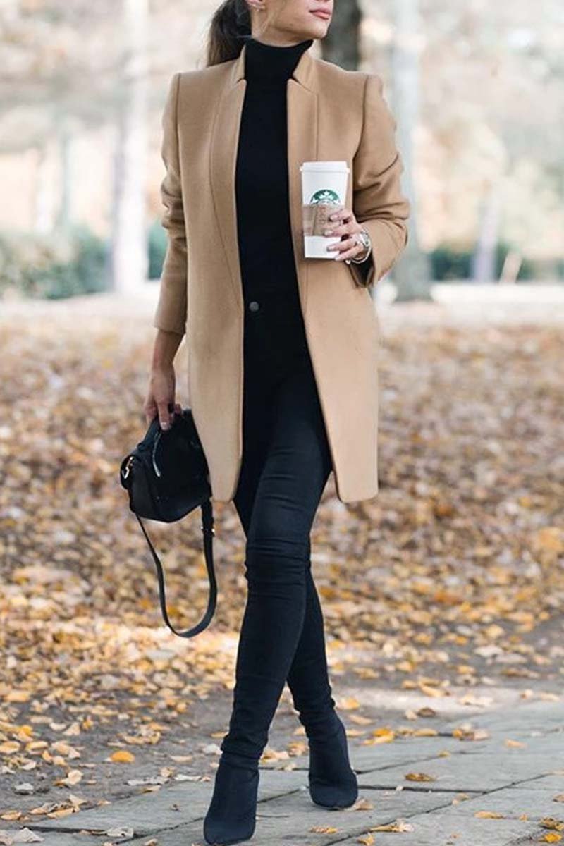 Eugenia | Women's Shawl-Style Collarless Open Front Coat