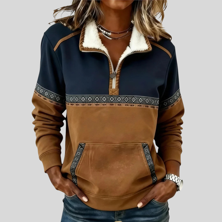 Alvette | Women's Sherpa-Collared Half-Zip Pullover
