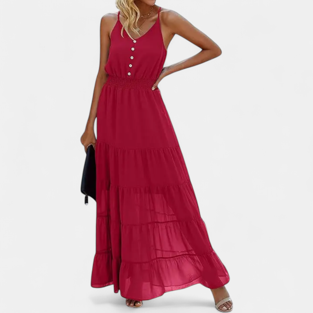 LUANA | V-Neck Sleeveless Maxi Dress
