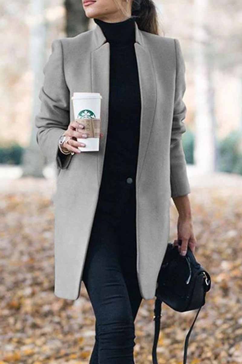 Eugenia | Women's Shawl-Style Collarless Open Front Coat