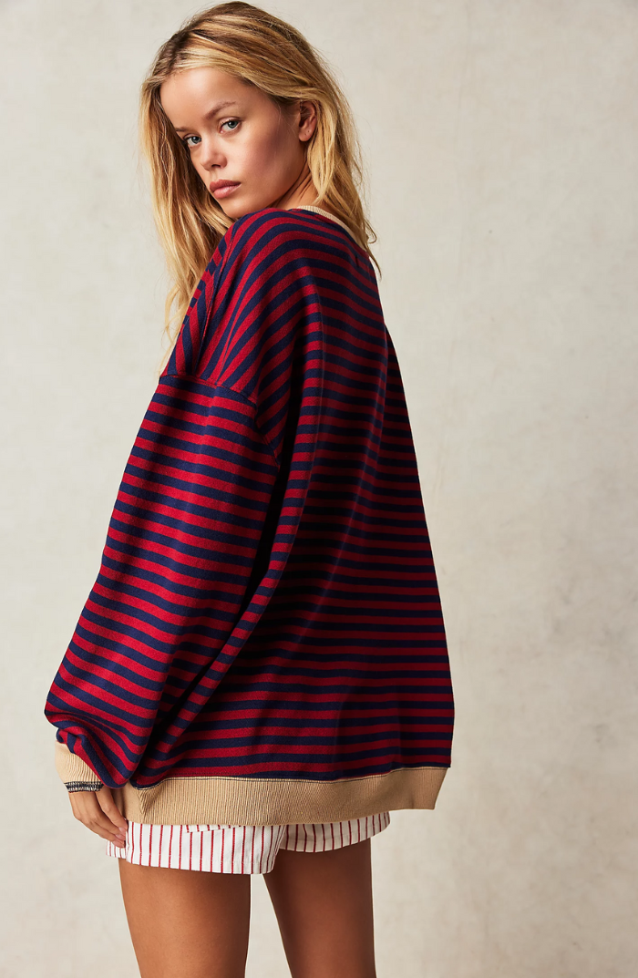 Linda | Women's Relaxed Fit Oversized Striped Sweater
