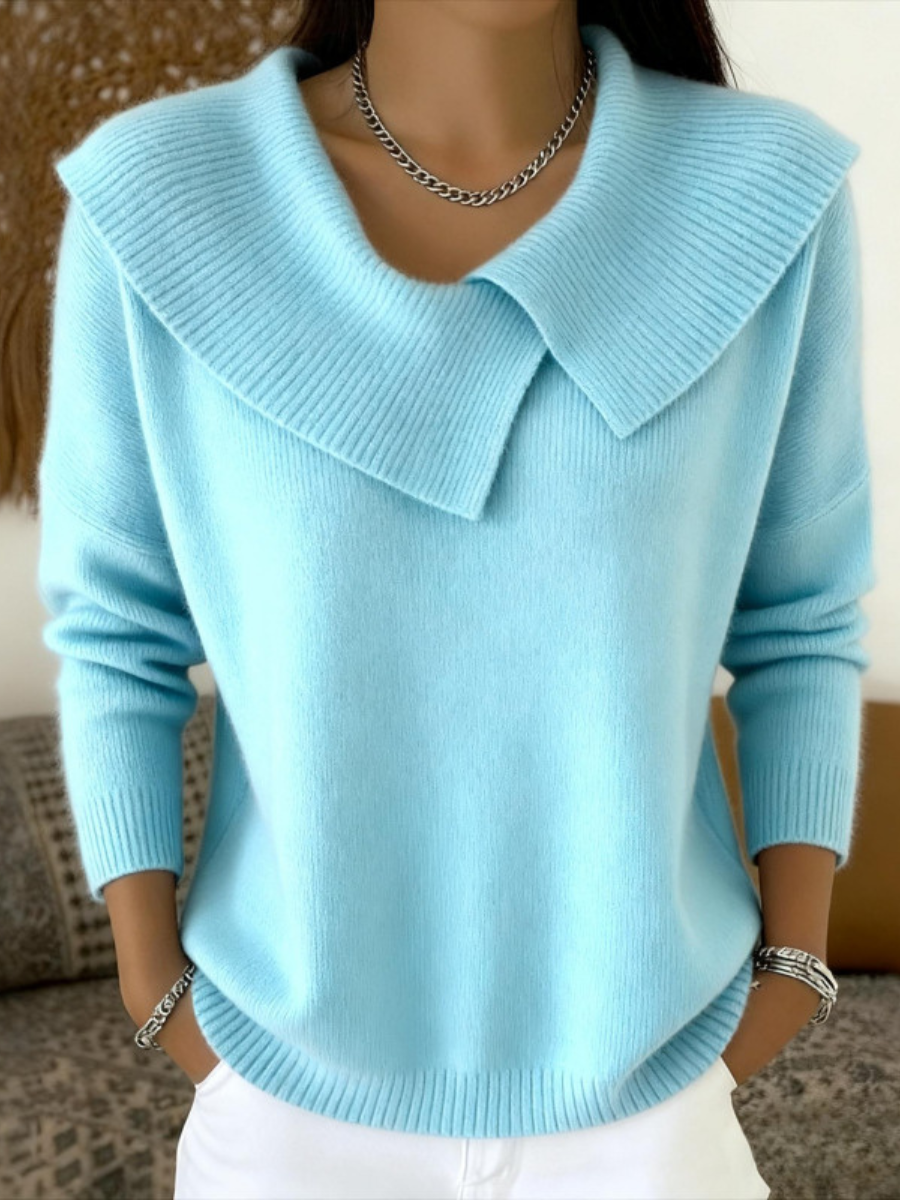 Lucia - Cozy Knit Sweater Featuring a Soft Collar