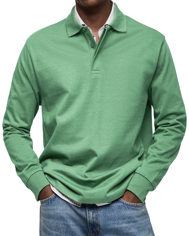 Luxe Polo Shirt with Long Sleeves
