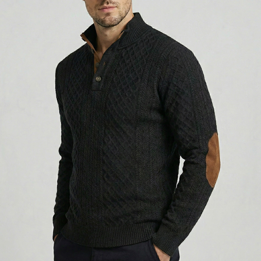 Langston | Men's Classic High Collar Pullover with Sleek Knit Design