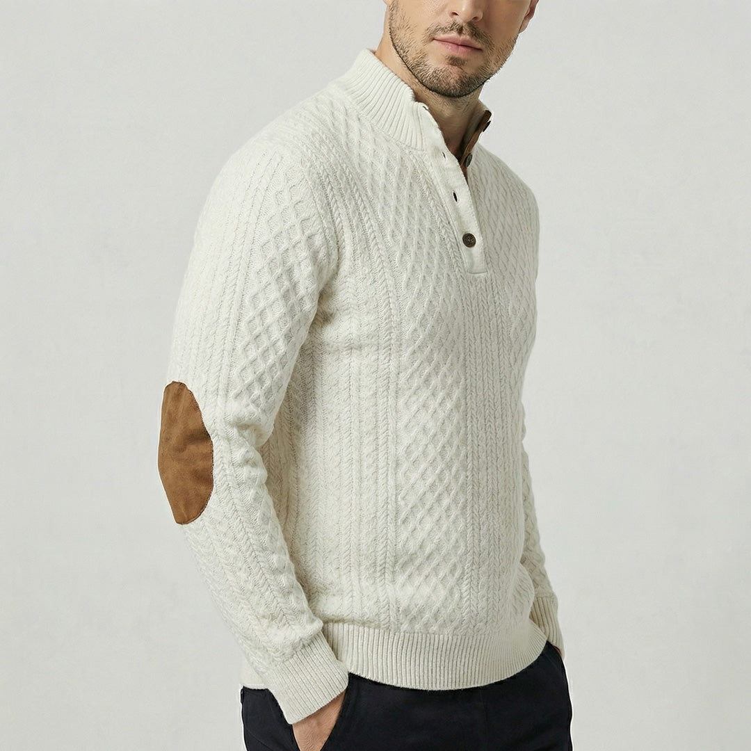 Langston | Men's Classic High Collar Pullover with Sleek Knit Design