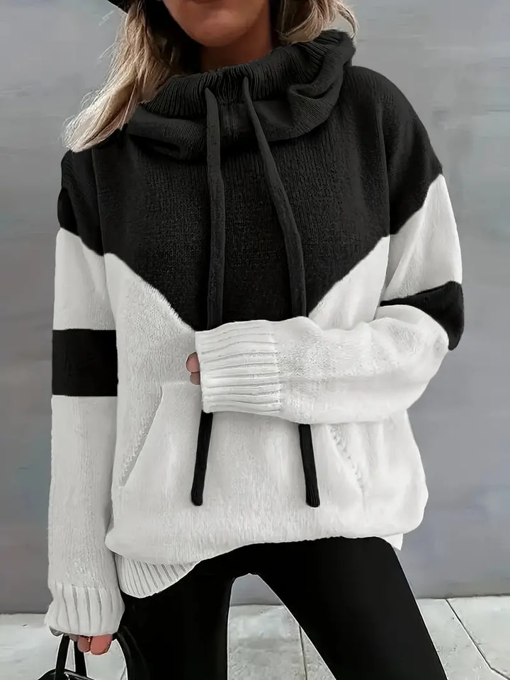 Riona | Women's Cozy Dual Tone Hoodie with Color Block Design