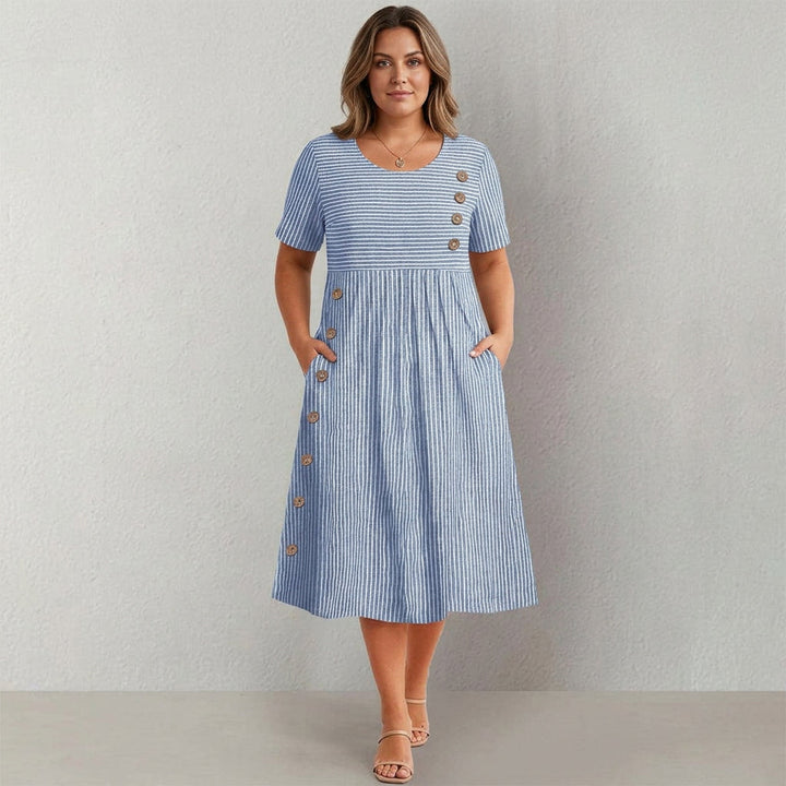 Pia - Striped Button-Up Dress