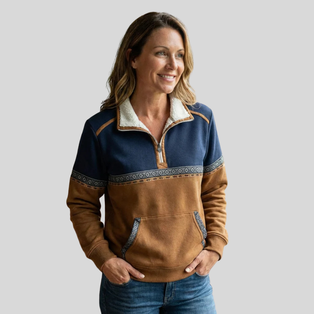 Alvette | Women's Sherpa-Collared Half-Zip Pullover