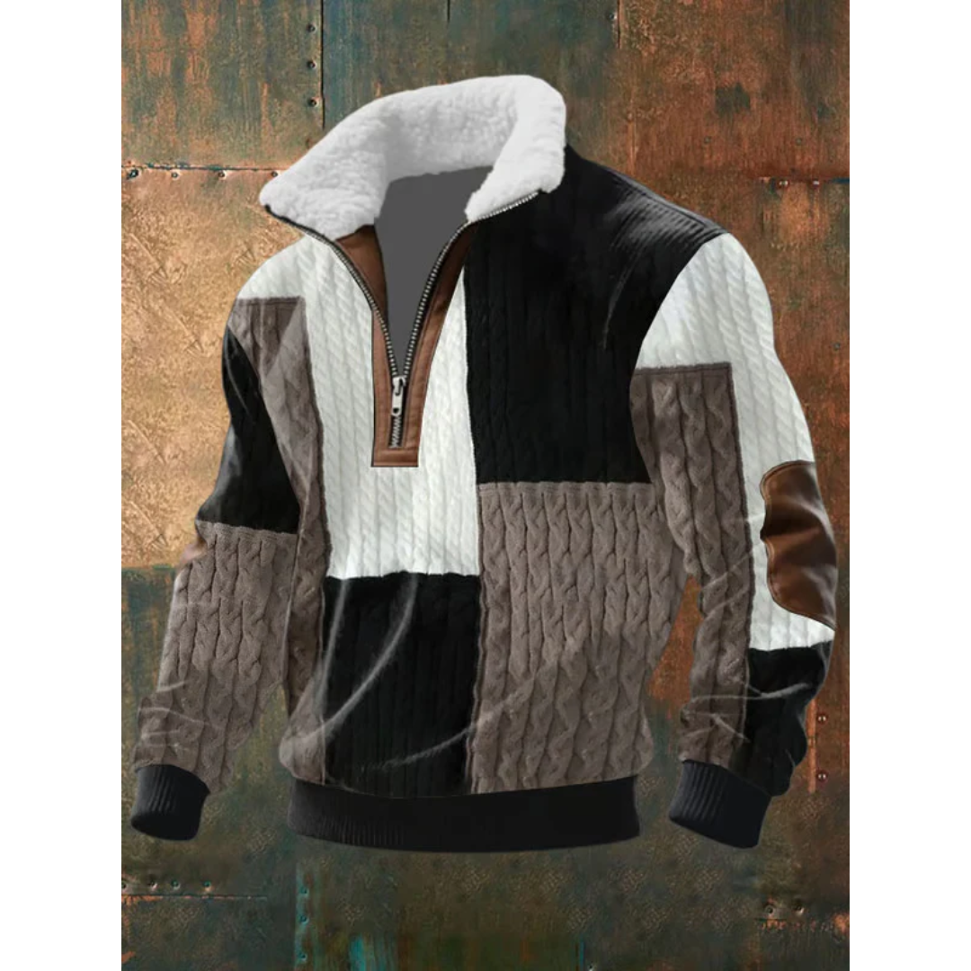 Lachlan | Men's Fleece-Lined Winter Pullover with Structured Knit
