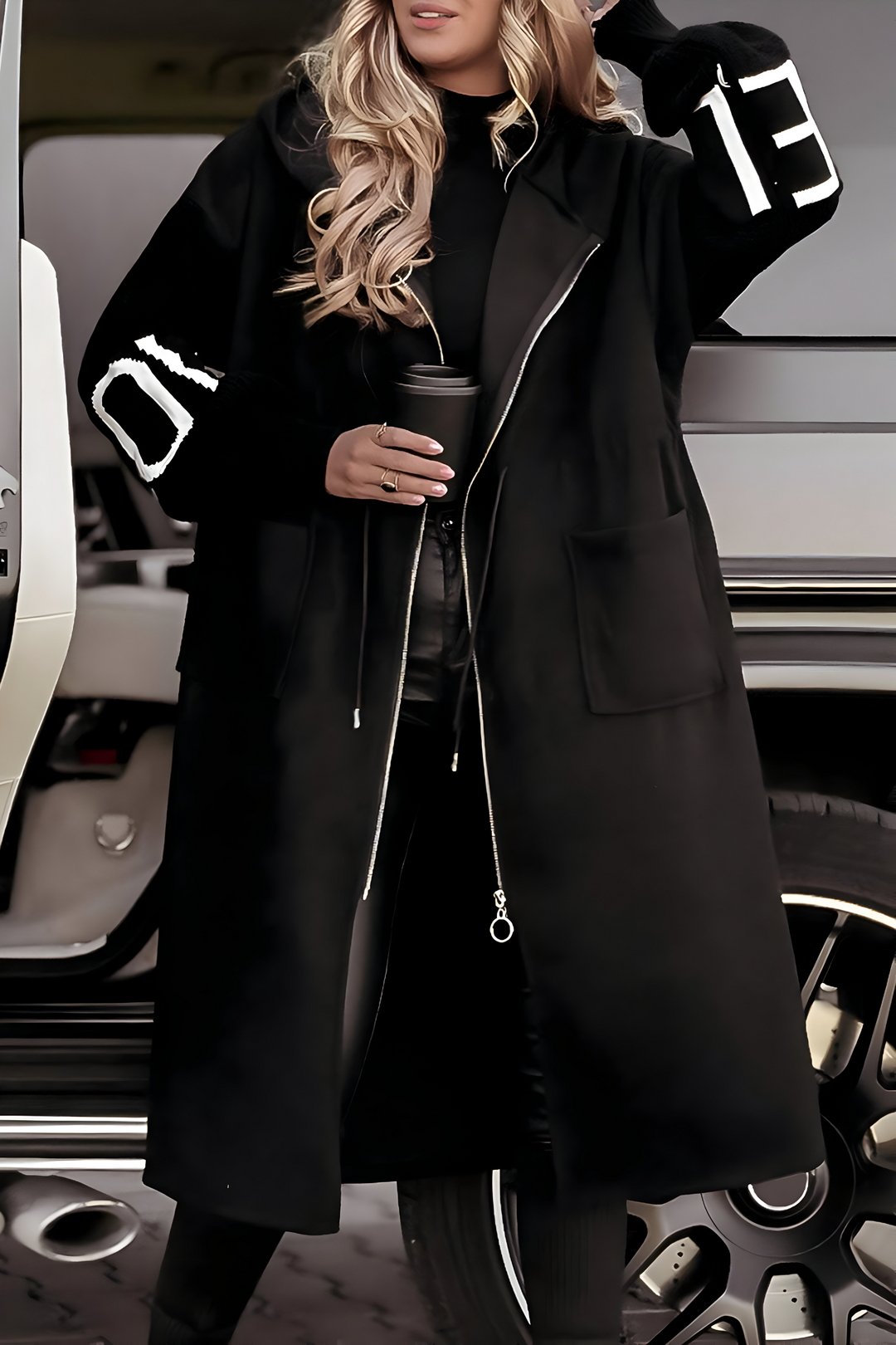 Rosana | Women's Hooded Coatigan with Longline Drape and Open Front